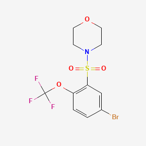 molecular formula C11H11BrF3NO4S B1529043 4-((5-溴-2-(三氟甲氧基)苯基)磺酰基)吗啉 CAS No. 1704065-46-2