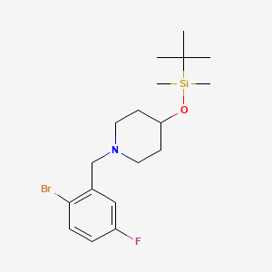 molecular formula C18H29BrFNOSi B1529044 1-(2-Bromo-5-fluorobenzyl)-4-((tert-butyldimethylsilyl)oxy)piperidine CAS No. 1704065-57-5