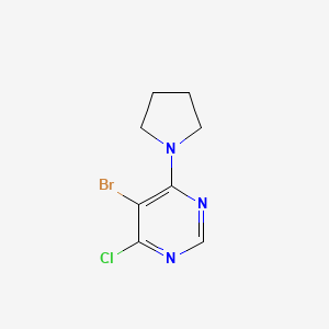 molecular formula C8H9BrClN3 B1529046 5-溴-4-氯-6-(吡咯烷-1-基)嘧啶 CAS No. 1289216-16-5