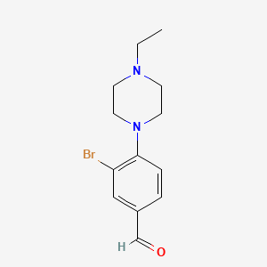 molecular formula C13H17BrN2O B1529048 3-Bromo-4-(4-ethylpiperazin-1-yl)benzaldehyde CAS No. 1704073-21-1