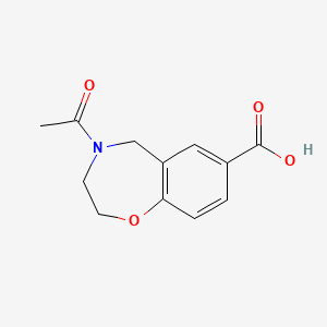 molecular formula C12H13NO4 B1529049 4-Acetyl-2,3,4,5-tetrahydrobenzo[f][1,4]oxazepine-7-carboxylic acid CAS No. 1713639-77-0