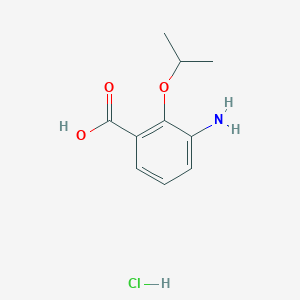 molecular formula C10H14ClNO3 B1529052 3-Amino-2-(propan-2-yloxy)benzoic acid hydrochloride CAS No. 1803606-06-5
