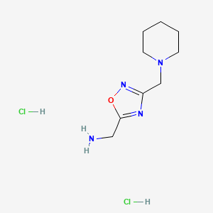{3-[(Piperidin-1-yl)methyl]-1,2,4-oxadiazol-5-yl}methanamine dihydrochloride