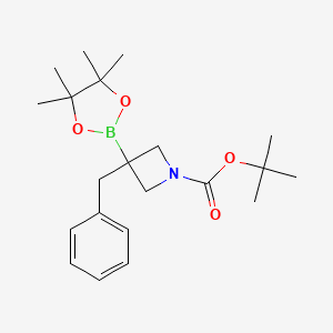 molecular formula C21H32BNO4 B15290568 tert-Butyl 3-benzyl-3-(4,4,5,5-tetramethyl-1,3,2-dioxaborolan-2-yl)azetidine-1-carboxylate 