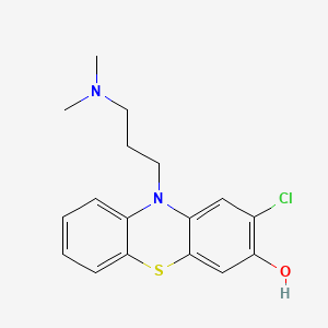 molecular formula C17H19ClN2OS B15290597 Phenothiazine, 2-chloro-10-(3-(dimethylamino)propyl)-3-hydroxy- CAS No. 3930-47-0
