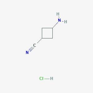 molecular formula C5H9ClN2 B1529061 3-Aminocyclobutane-1-carbonitrile hydrochloride CAS No. 1393180-30-7