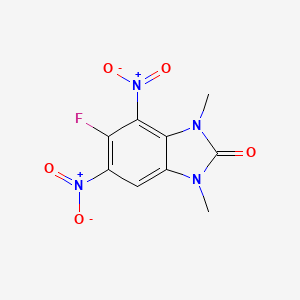 molecular formula C9H7FN4O5 B1529065 5-fluoro-1,3-dimethyl-4,6-dinitro-2,3-dihydro-1H-1,3-benzodiazol-2-one CAS No. 1803602-03-0