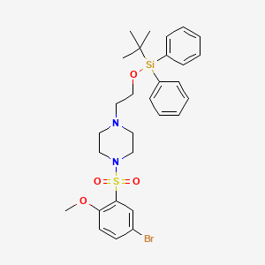 molecular formula C29H37BrN2O4SSi B1529071 1-((5-溴-2-甲氧基苯基)磺酰基)-4-(2-((叔丁基二苯甲硅烷基)氧基)乙基)哌嗪 CAS No. 1704081-23-1