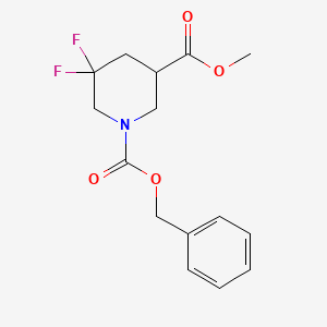 molecular formula C15H17F2NO4 B1529072 1-Benzyl 3-methyl 5,5-difluoropiperidine-1,3-dicarboxylate CAS No. 1356338-60-7
