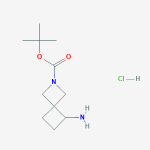 molecular formula C11H21ClN2O2 B1529073 tert-Butyl 5-amino-2-azaspiro[3.3]heptane-2-carboxylate hydrochloride CAS No. 1788054-91-0