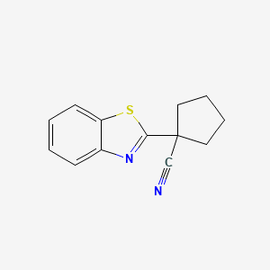 molecular formula C13H12N2S B1529101 1-(1,3-Benzothiazol-2-yl)cyclopentanecarbonitrile CAS No. 1877185-94-8