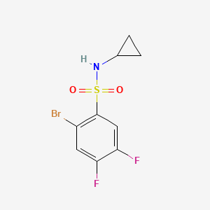 molecular formula C9H8BrF2NO2S B1529102 2-bromo-N-cyclopropyl-4,5-difluorobenzenesulfonamide CAS No. 1704066-92-1