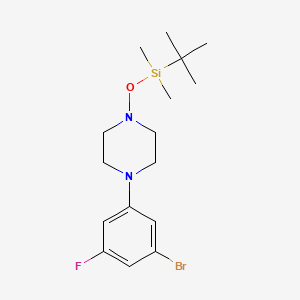 molecular formula C16H26BrFN2OSi B1529104 1-(3-溴-5-氟苯基)-4-((叔丁基二甲基硅基)氧基)哌嗪 CAS No. 1704069-66-8