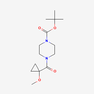 molecular formula C14H24N2O4 B1529106 叔丁基 4-(1-甲氧基环丙烷羰基)哌嗪-1-羧酸酯 CAS No. 1788041-47-3