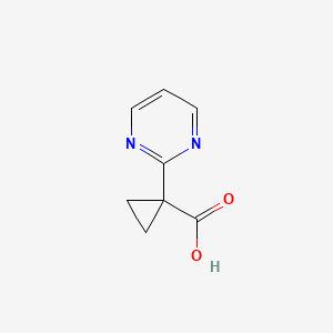 molecular formula C8H8N2O2 B1529110 1-(Pyrimidin-2-yl)cyclopropane-1-carboxylic acid CAS No. 1427022-89-6