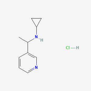 molecular formula C10H15ClN2 B15291212 N-[1-(pyridin-3-yl)ethyl]cyclopropanamine hydrochloride 
