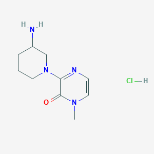 molecular formula C10H17ClN4O B1529126 3-(3-aminopiperidin-1-yl)-1-methylpyrazin-2(1H)-one hydrochloride CAS No. 1638612-52-8