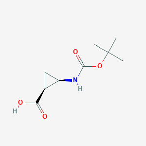 molecular formula C9H15NO4 B1529131 cis-2-((tert-Butoxycarbonyl)amino)cyclopropanecarboxylic acid CAS No. 1415964-02-1