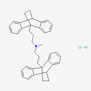 molecular formula C39H42ClN B15291314 Maprotiline Hydrochloride Imp. B (EP); Maprotiline Imp. B (EP); 3-(9,10-Ethanoanthracen-9(10H)-yl)-N-[3-(9,10-ethanoanthracen-9(10H)-yl)propyl]-N-methylpropan-1-amine Hydrochloride; Maprotiline Hydrochloride Imp. B (EP) as Hydrochloride; Maprotiline Hydrochloride Impurity B as Hydrochloride; Maprotiline Impurity B as Hydrochloride 