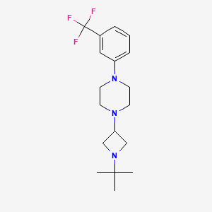 molecular formula C18H26F3N3 B15291396 N-t-Butyl-3-(4-(m-trifluoromethylphenyl)piperazinyl)azetidine CAS No. 223381-91-7