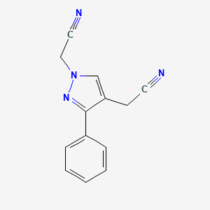 molecular formula C13H10N4 B15291418 2,2'-(3-phenyl-1H-pyrazole-1,4-diyl)diacetonitrile 