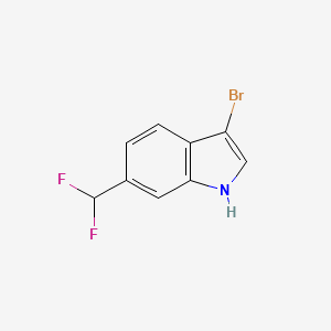 molecular formula C9H6BrF2N B15291528 3-Bromo-6-(difluoromethyl)-1H-indole 