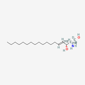 molecular formula C18H37NO2 B15291541 trans-4-Sphingenine-13C2,D2 