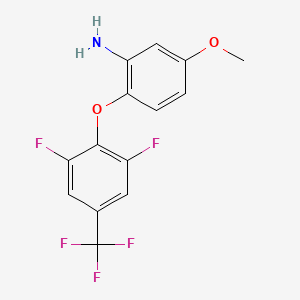molecular formula C14H10F5NO2 B15291543 2-[2,6-Difluoro-4-(trifluoromethyl)phenoxy]-5-methoxyaniline 