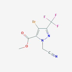molecular formula C8H5BrF3N3O2 B15291578 methyl 4-bromo-1-(cyanomethyl)-3-(trifluoromethyl)-1H-pyrazole-5-carboxylate 
