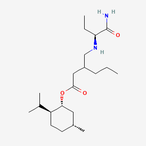 molecular formula C21H40N2O3 B15291583 (1R,2S,5R)-2-Isopropyl-5-methylcyclohexyl 3-((((S)-1-amino-1-oxobutan-2-yl)amino)methyl)hexanoate 