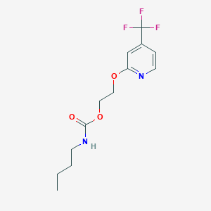 molecular formula C13H17F3N2O3 B15291614 Carbamic acid,butyl-,2-[[4-(trifluoromethyl)-2-pyridinyl]oxy]ethyl ester 