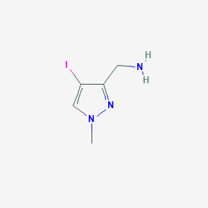molecular formula C5H8IN3 B1529177 (4-Iodo-1-methyl-1H-pyrazol-3-yl)methanamine CAS No. 1707568-56-6