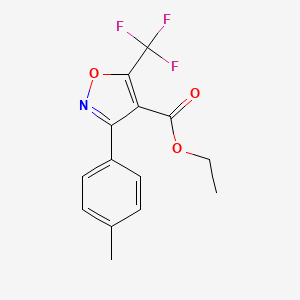 molecular formula C14H12F3NO3 B1529179 Ethyl 5-(trifluoromethyl)-3-p-tolylisoxazole-4-carboxylate CAS No. 1159978-84-3
