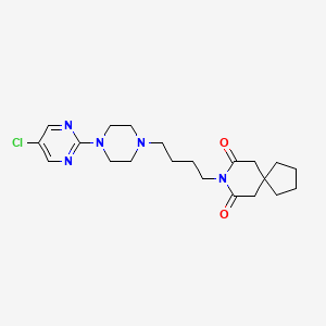 molecular formula C21H30ClN5O2 B15291792 Buspirone Hydrochloride Imp. I (EP); Buspirone Imp. I (EP); 8-[4-[4-(5-Chloropyrimidin-2-yl)piperazin-1-yl]butyl]-8-azaspiro[4.5]decane-7,9-dione; Buspirone Hydrochloride Impurity I; Buspirone Impurity I; 5-Chloro Buspirone 