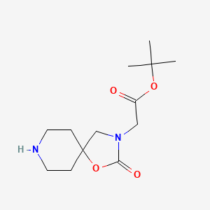 molecular formula C13H22N2O4 B15291845 Tert-butyl2-{2-oxo-1-oxa-3,8-diazaspiro[4.5]decan-3-yl}acetate 