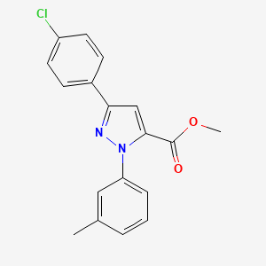 molecular formula C18H15ClN2O2 B1529195 Methyl 3-(4-chlorophenyl)-1-m-tolyl-1H-pyrazole-5-carboxylate CAS No. 1202031-50-2