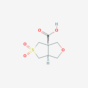 molecular formula C7H10O5S B15292043 (3aR,6aS)-5,5-dioxo-3,4,6,6a-tetrahydro-1H-thieno[3,4-c]furan-3a-carboxylic acid 