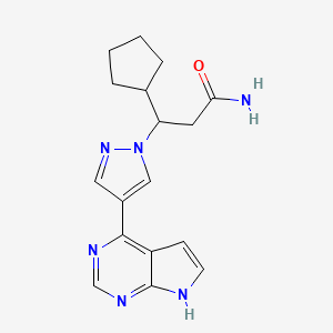 molecular formula C17H20N6O B15292047 Ruxolitinib-amide CAS No. 1911644-32-0