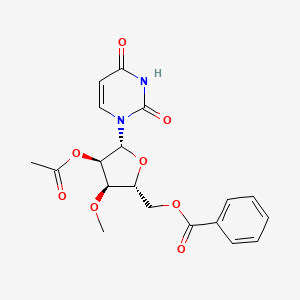 molecular formula C19H20N2O8 B15292071 [(2R,3R,4R,5R)-4-acetyloxy-5-(2,4-dioxopyrimidin-1-yl)-3-methoxyoxolan-2-yl]methyl benzoate 