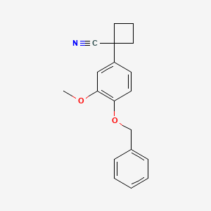 molecular formula C19H19NO2 B1529223 1-(4-(苄氧基)-3-甲氧基苯基)-环丁烷甲腈 CAS No. 1260902-74-6