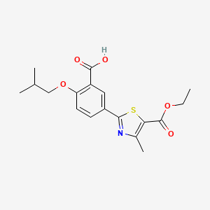 molecular formula C18H21NO5S B15292280 5-(5-(Ethoxycarbonyl)-4-methylthiazol-2-yl)-2-isobutoxybenzoic acid 
