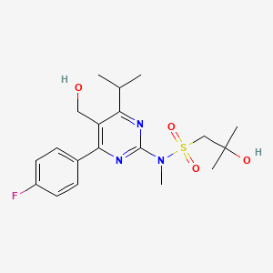molecular formula C19H26FN3O4S B15292315 N-[4-(4-fluorophenyl)-5-(hydroxymethyl)-6-propan-2-ylpyrimidin-2-yl]-2-hydroxy-N,2-dimethylpropane-1-sulfonamide 