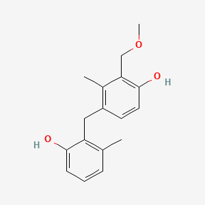 molecular formula C17H20O3 B15292357 4-[(2-Hydroxy-6-methylphenyl)methyl]-2-(methoxymethyl)-3-methyl-phenol 