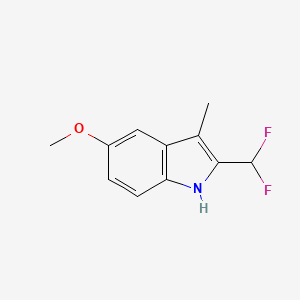 molecular formula C11H11F2NO B15292453 2-(Difluoromethyl)-5-methoxy-3-methyl-1H-indole 