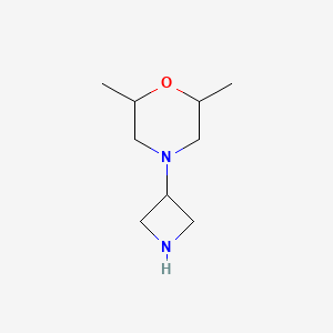 molecular formula C9H18N2O B1529254 4-(Azetidin-3-yl)-2,6-dimethylmorpholine CAS No. 1342191-46-1