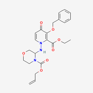 molecular formula C23H27N3O7 B15292583 Allyl 3-((3-(benzyloxy)-2-(ethoxycarbonyl)-4-oxopyridin-1(4H)-yl)amino)morpholine-4-carboxylate 