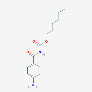 molecular formula C14H20N2O3 B15292669 Hexyl (4-aminobenzoyl)carbamate 