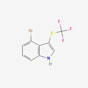 molecular formula C9H5BrF3NS B15292722 4-Bromo-3-(trifluoromethylthio)indole 