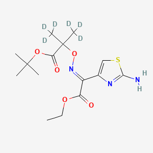 molecular formula C15H23N3O5S B15292748 tert-butyl 2-[(E)-[1-(2-amino-1,3-thiazol-4-yl)-2-ethoxy-2-oxoethylidene]amino]oxy-3,3,3-trideuterio-2-(trideuteriomethyl)propanoate 