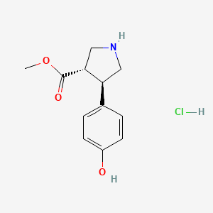 molecular formula C12H16ClNO3 B15292844 methyl (3S,4R)-4-(4-hydroxyphenyl)pyrrolidine-3-carboxylate hydrochloride 